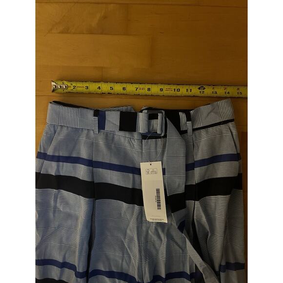 Lela Rose Hi Rise Blue Plaid Wide Leg Pants 6 - Picture 5 of 7